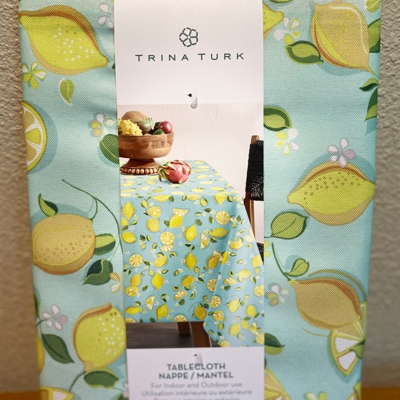 Trina Turk Lemon Tablecloth, 52" x 70" Oblong, Indoor/Outdoor, Lemon Tablecloth - Picture 5 of 10